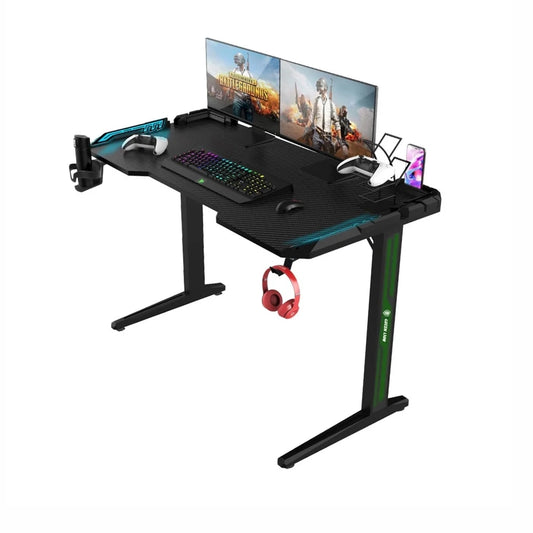 Green Lion RGB Gaming Desk BLACK/ GREEN - GNRGBGDESKBK