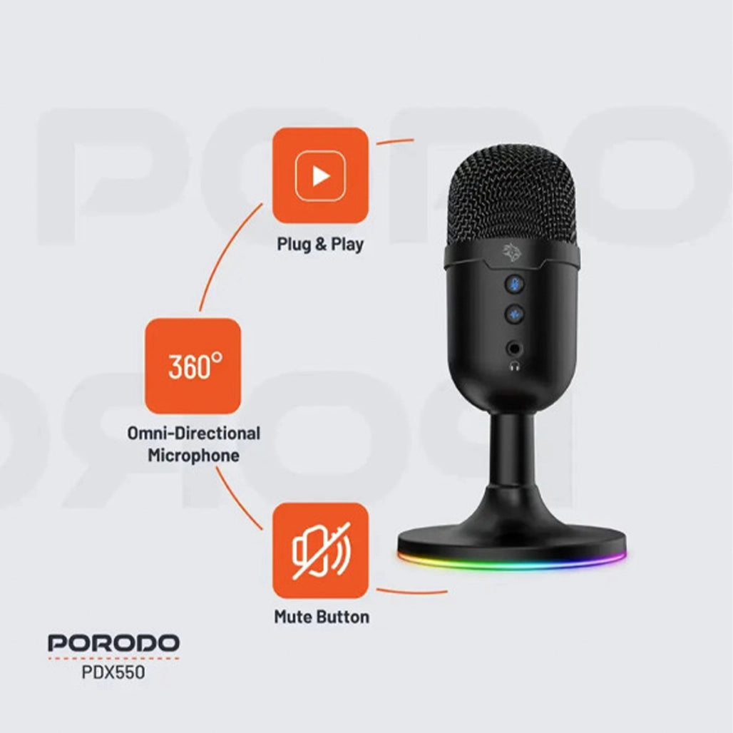 PORODO PDX550 OMNI-DIRECTIONAL USB MICROPHONE - jakcomputer
