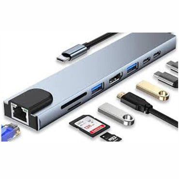 Type C to HDTV 8 in 1 USB Hub