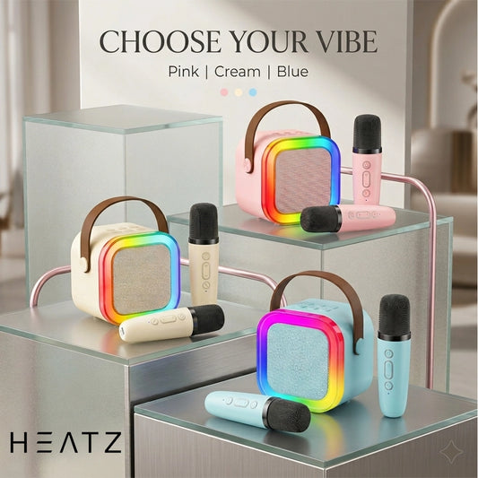 HEATZ HS1 BLUETOOTH SPEAKER WITH 2 WIRELESS MICROPHONES