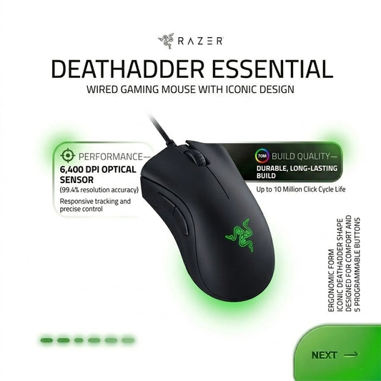 RAZER DEATHADDER ESSENTIAL MOUSE WIRED RZ01-03850100-R3M1