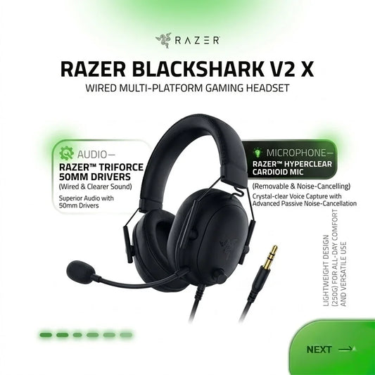 RAZER HEADSET BLACKSHARK V2 X BLACK HEADSET R04-03240100-R3M1