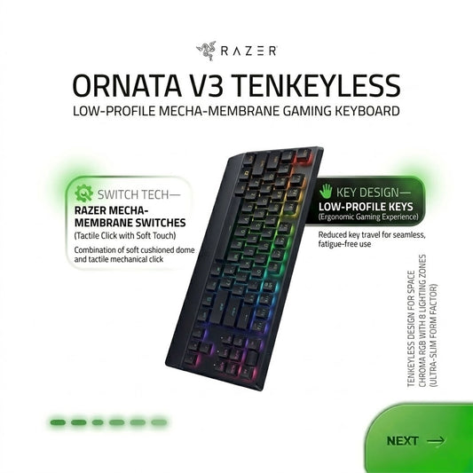 RAZER ORNATA V3 TENKEYLESS KEYBOARD RZ03-04880100-R3M1