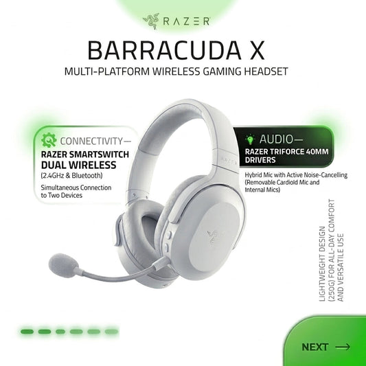 RAZER BARRACUDA X WHITE HEADSET RZ04-04430200-R3M1