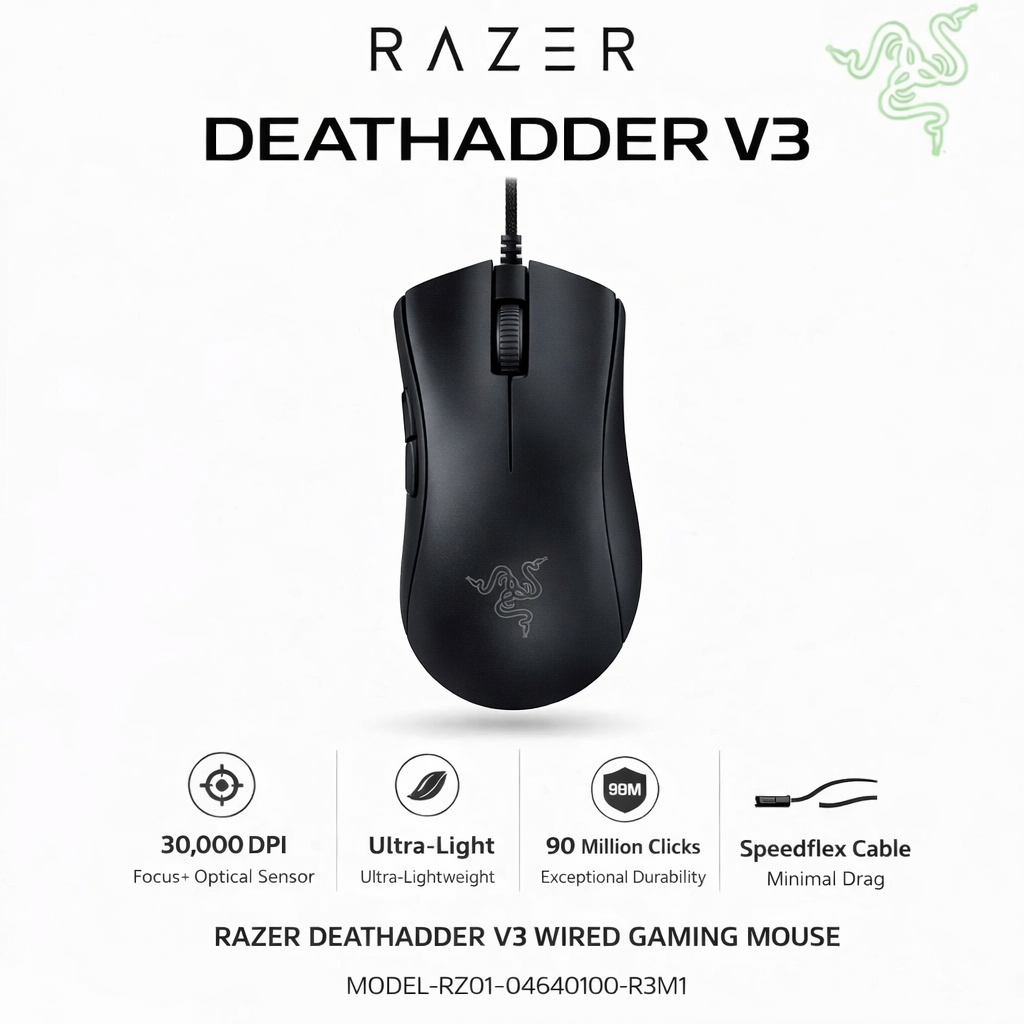 RAZER  DEATHADDER V3 MOUSE WIRED RZ01-04640100-R3M1