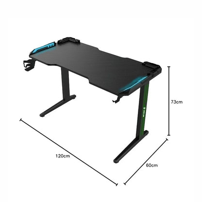 Green Lion RGB Gaming Desk  BLACK/ GREEN - GNRGBGDESKBK