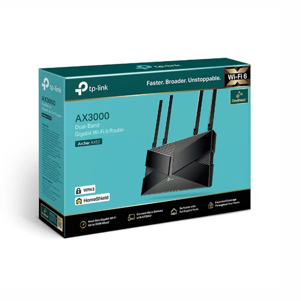TP-LINK AX3000 DUAL BAND GIGABIT WI-FI 6 ROUTER ARCHER AX53