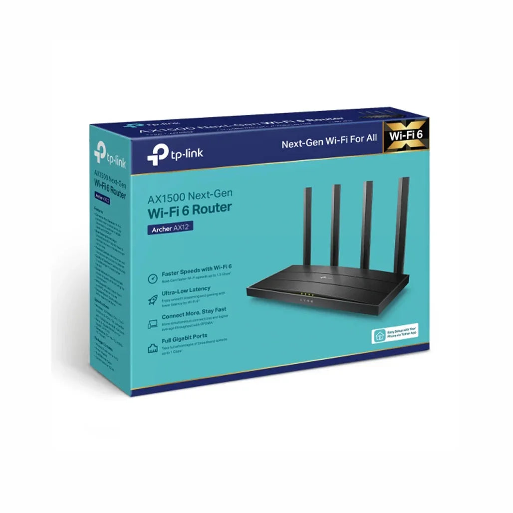 TP-LINK AX 1500 NEXT-GEN WI-FI 6 ROUTER ARCHER AX12