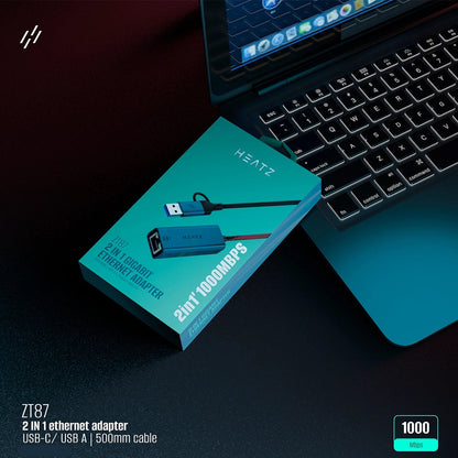 HEATZ ZT87 1Gbps 2-in-1 ethernet adapter