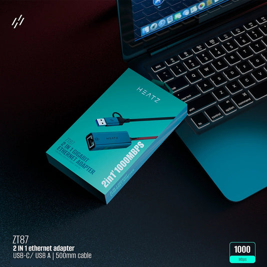 HEATZ ZT87 1Gbps 2-in-1 ethernet adapter