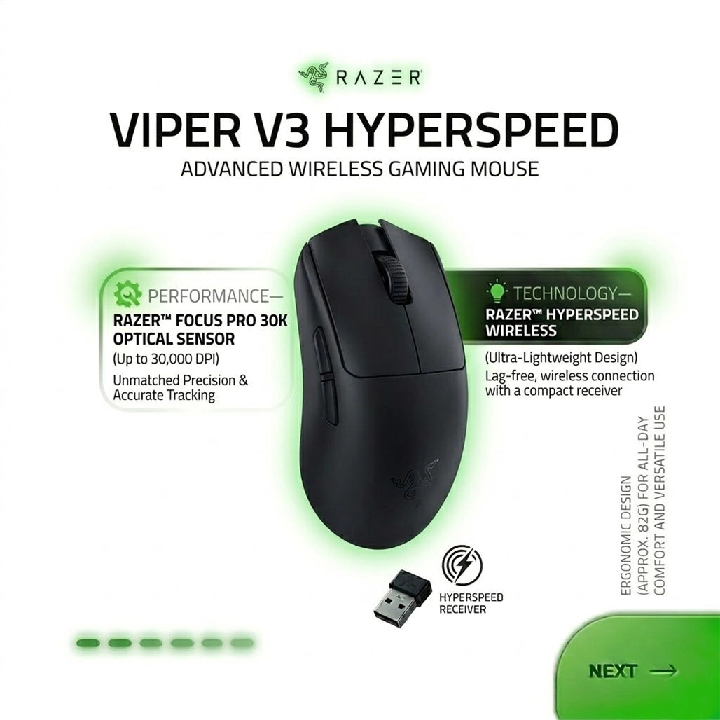 RAZER VIPER  V3 HYPERSPEED WIRELESS MOUSE  RZ01-04910100
