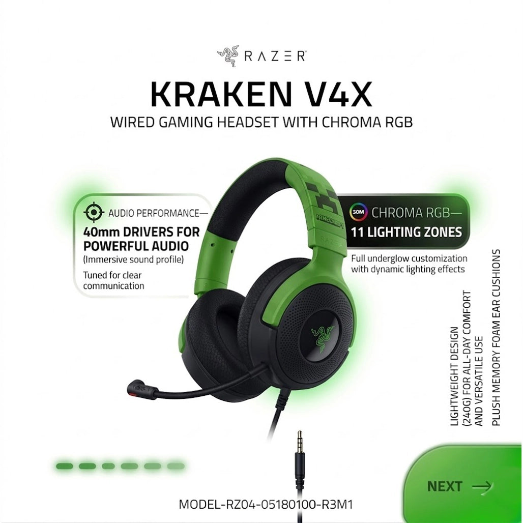 RAZER KRAKEN V4X HEADSET WIRED  RZ04-05180100-R3M1