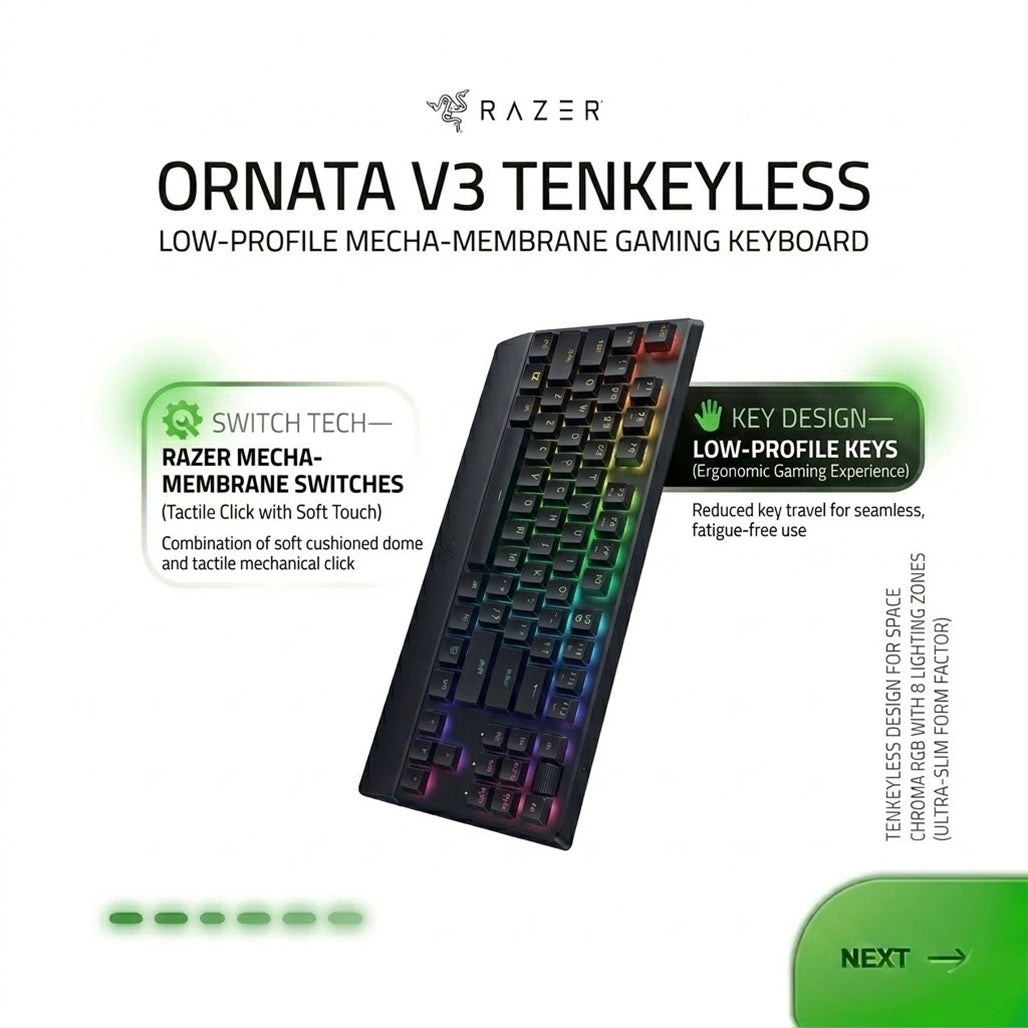 RAZER ORNATA V3 TENKEYLESS KEYBOARD RZ03-04880100-R3M1