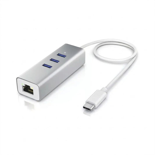 3 PORT USB-C TO HUB 3.0 WITH GIGABIT ETHERNET ADAPTER