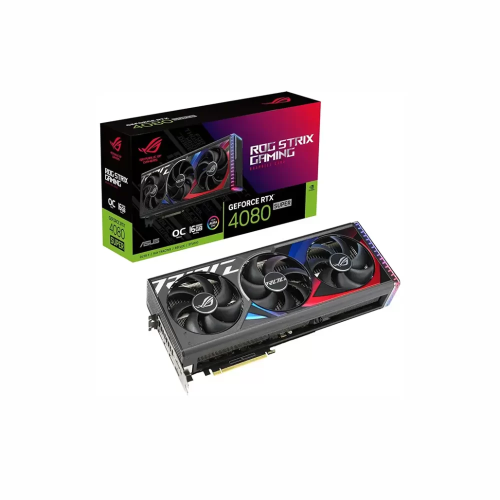 Experience ultimate gaming performance with the ASUS ROG Strix GeForce RTX™ 4080 SUPER OC Edition. Powered by NVIDIA's Ada Lovelace architecture, this graphics card delivers stunning visuals, advanced ray tracing, and AI-accelerated performance. Perfect for gamers and content creators seeking the best.   