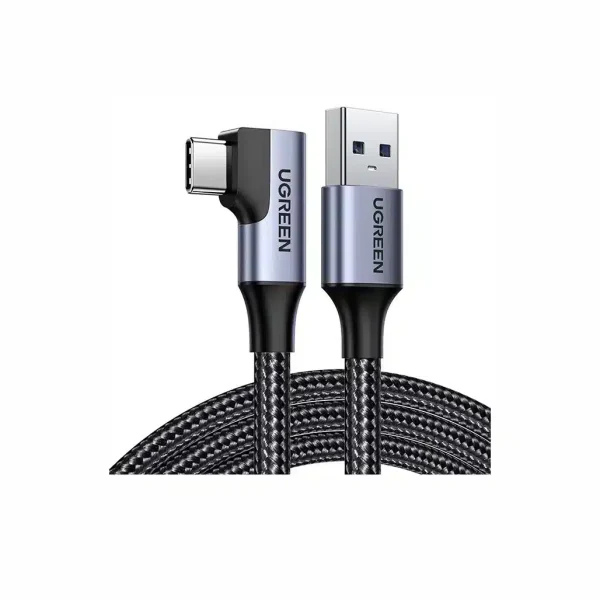 UGREEN CABLE USB to Angled USB-C 5V/3A - 2M Alu/Braided (Black) US284 - 50942